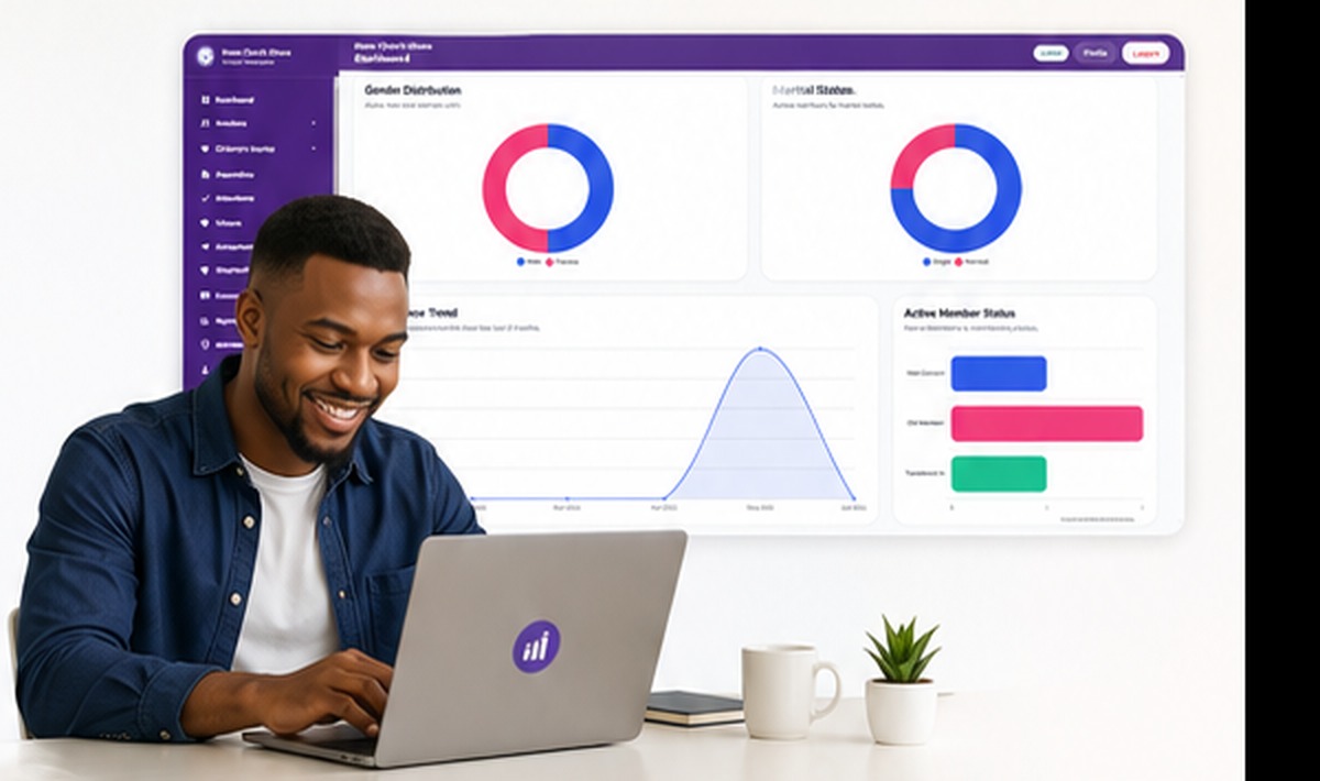 Happy church administrator using MinistryCount